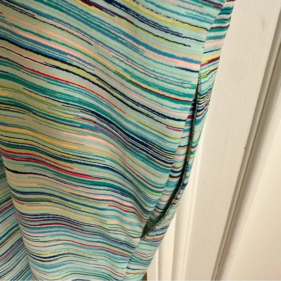Lands End Womens XL 18 Spacedye Stripe Active Dress Swim Cover up Travel Pockets - Picture 5 of 6